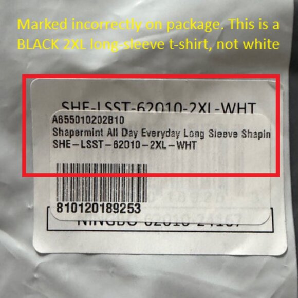 NWT- Shapermint Essentials Long Sleeve Shaping T-shirt. Size 2XL. - Picture 7 of 7